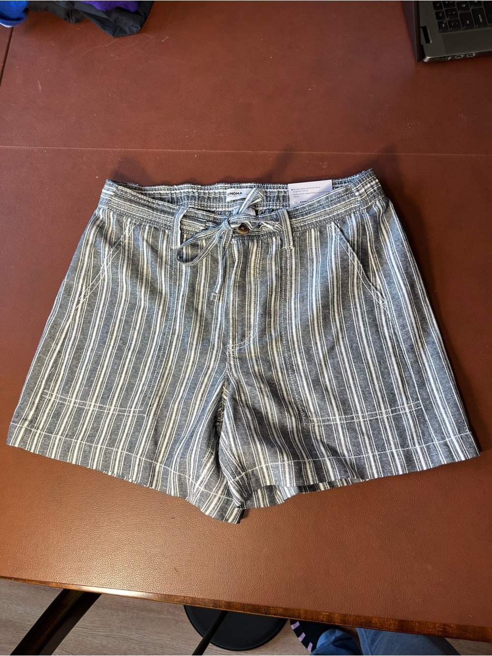 Sonoma Navy and White Striped Shorts